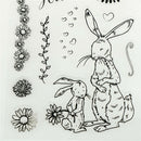 Romantic Rabbit and Baby Silicone Stamps Scrapbooking Card  Photo Album Decor JR