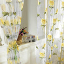 2.5Mx1M Flower Sheer Voile Eyelets Panel Valance Curtain Divider Blinds Yellow