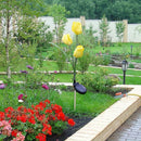 3 Heads Solar Power LED Simulation Tulip Light Yard Landscape Lamp (Yellow) A
