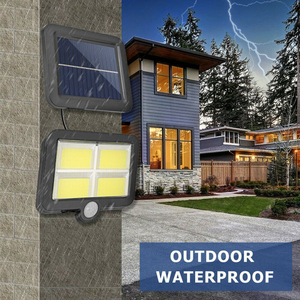IP65 Solar Wall Light Remote Control Motion Sensor Outdoor Lamp (128LED) A#S