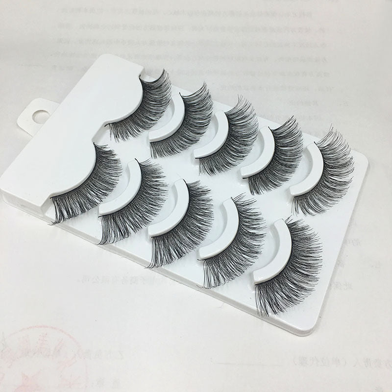 Handmade  5 Pairs Makeup Cross Thick False Eyelashes Eye Lashes Soft Nautral
