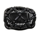 Women Magic Variety Hair Comb Imitation Wood Double Row M9S4 In Bead Change Y7Q4