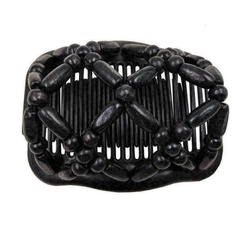 Women Magic Variety Hair Comb Imitation Wood Double Row M9S4 In Bead Change Y7Q4
