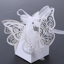 50pcs Butterfly Wedding Favour Box Birthday Party Gifts Candy Boxes (White) T6N7