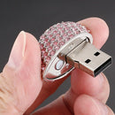 16G USB key 2.0 Memory heart type with Crystal Pendant Necklace Stick Flash