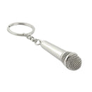 3 Pcs Metal Keychain Creative Music Gifts Key Chain Key Ring Microphone Key