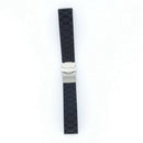 Black Silicone Waterproof Diving Watchband Strap Deployment Clasp 18mm S8G2