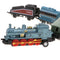 8 Inch Pull Back Train Set with Blue Die Cast Engine Locomotive for Kids