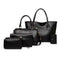 5pcs/set Leather Women Shoulder Bag Pure Color Large Handbag Clutch Card Holder