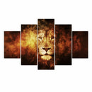 5 Panel Lion Head Canvas Print Wall Art Oil Painting Picture Decor Noframe L