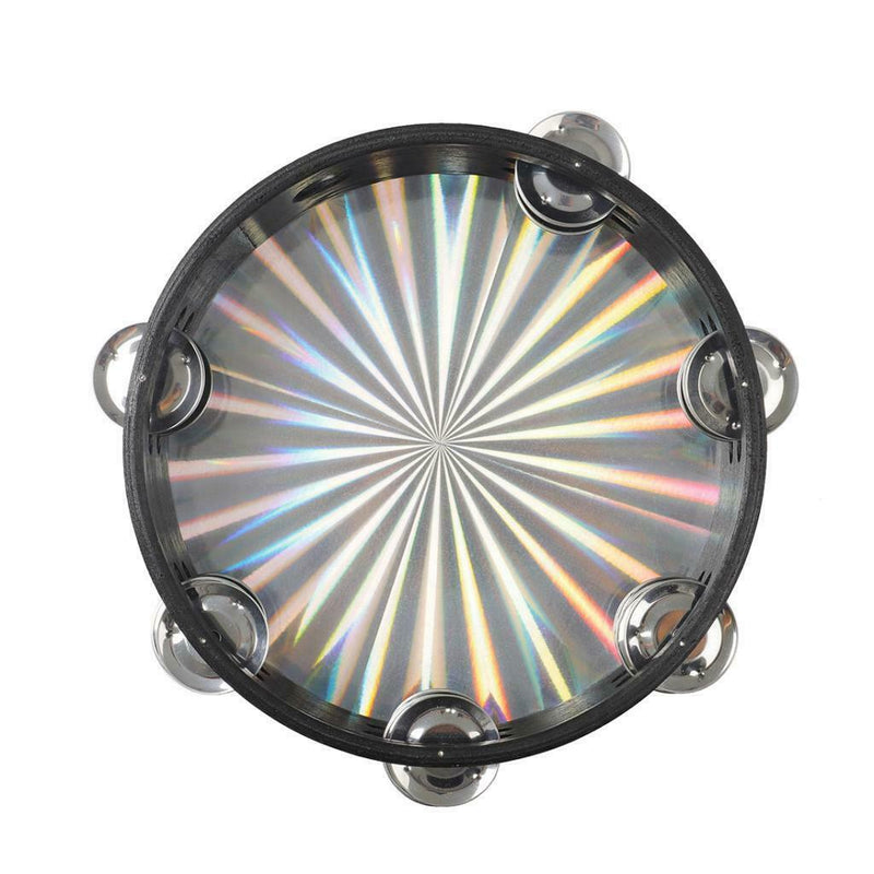 2 Pack of  8'' Hand Held Tambourine Drum Bell Metal Jingles Percussion Musical