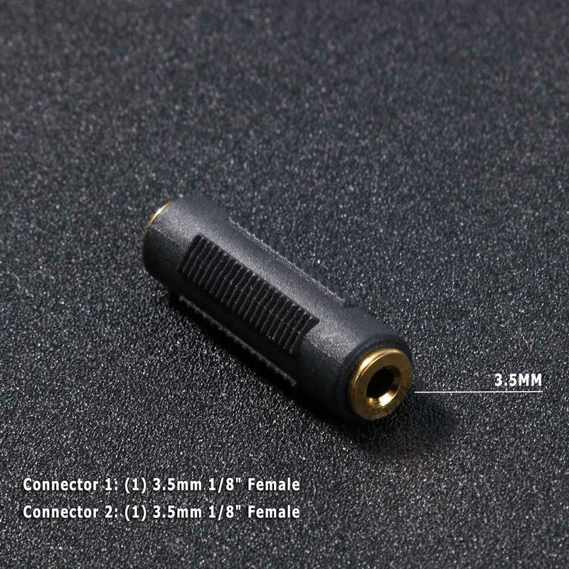 2pcs 3.5mm Jack Female to Female Audio Coupler Adapter Converter Connector