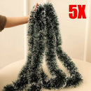 200cm Christmas Tinsel Garland Luscious Xmas Snow Tips Holly Dark Green&White^^