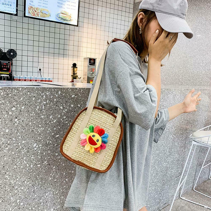 Summer Beach Straw Crossbody Shoulder Bags Women Girls Holiday Messenger Bag
