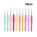 10pcs Metal Knitting Needles Crochet Hooks Tool With Ergonomic Grips 0.5-2.75mm