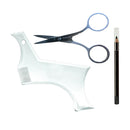Beard Mustache Facial Hair Trimming Shaping Comb Stencil Template W/ Scissor