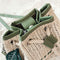 Leaf Decor Shoulder Handbags Women Straw Drawstring Crossbody Bags (Green)