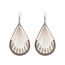 Bohemian Retro Water Drip String Dangle Hanging Drop Earrings With Beads ForP8B3
