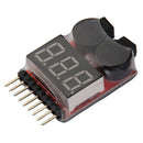 RC Lipo Battery Low Voltage Alarm 1S-8S Buzzer Indicator Checker Tester LED F2K6
