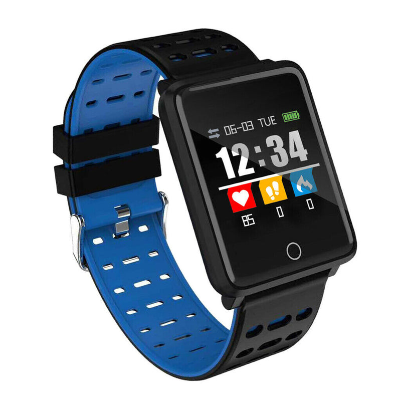 Electronic Sports Bluetooth Smart Watch Alarm Clock 180mAh Men Women Blue