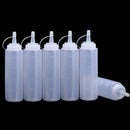 6pcs Plastic Clear 8oz Squeeze Bottle Condiment Dispenser Mustard Sauce Ketchup