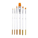 6Pcs Synthetic Hair Artist Paint Nylon Filbert Acrylic Oil Brush Watercolor U0W3