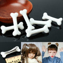 6pcs Women Gril Cute Vivid White Dog Bone Hair Clips Side Band Hairpin Fas FEN
