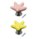 2pcs Lovely Starfish Ceramic Drawer Cabinet Cupboard Door Pull Handle Knob