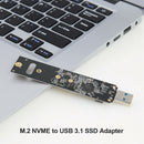 NVMe to USB Adapter M2 M Key SSD to to USB 3.1 A Card + USB A to C Adapter