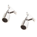 2pcs Polished Stainless Steel Eye End Deck Hinge Boat Bimini Top Fitting 1"