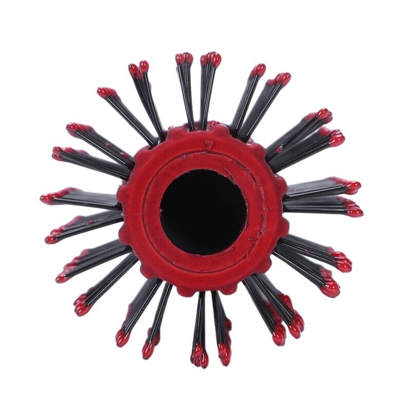 Red Black Plastic Anti-Slip Round Hair Brush Wave Hair Comb 9 inchLong S3K1