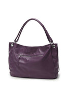 Women Handbag PU Leather Zipper Closure Tassel Crossbody Shoulder Bag Purpl