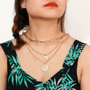 Fashion Multi Layer Necklace Coin Pendant Clavicle Chain Retro Jewelry Gift
