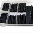 127pcs Black Heat Shrink Tube Assortment Wire Wrap Electrical Insulation Te