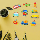 DIY Full Drill Round Cartoon Car Diamond Painting Puzzle Children Stickers