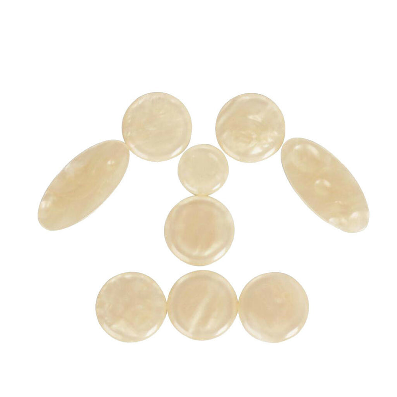 9x White Shell Key Buttons Inlays for Alto Tenor Soprano Saxophone Accessory