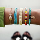 5pcs Boho Ethnic Weave Rope Bracelet DIY Beads Bangles Jewelry (Style 5)