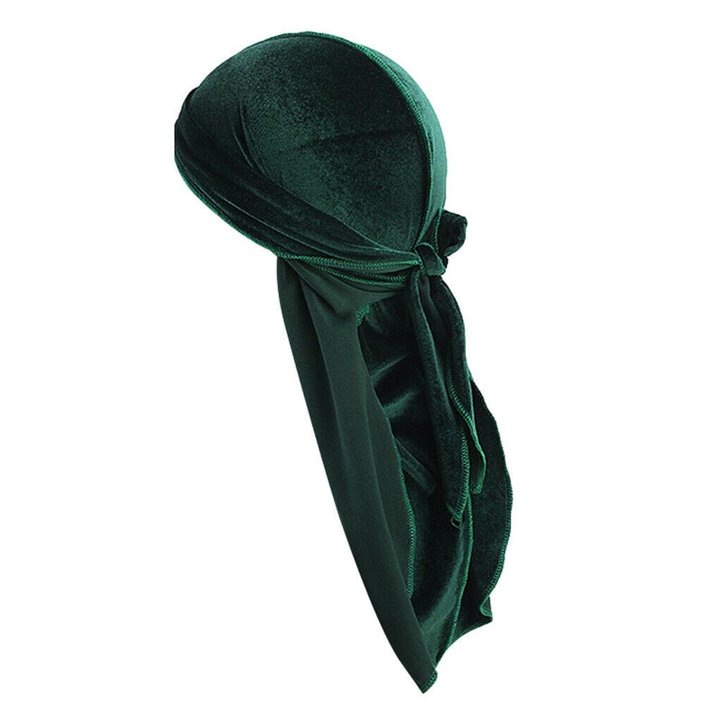 5 Pieces Women Mens Velvet Bandana Hat Durag Muslim Headwrap Beanie Cap