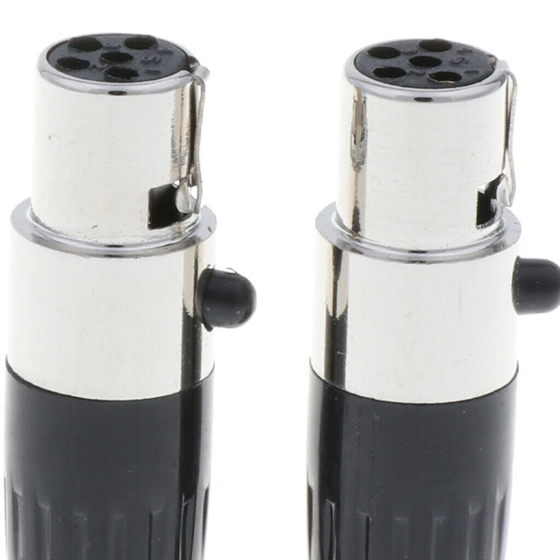 2 x 5 Pin XLR Female Cable Connector, Fit for Microphones, Black and Sliver
