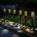 Star Moon Solar LED Iron Art Lantern Light Garden Yard Outdoor Decor Lamp A