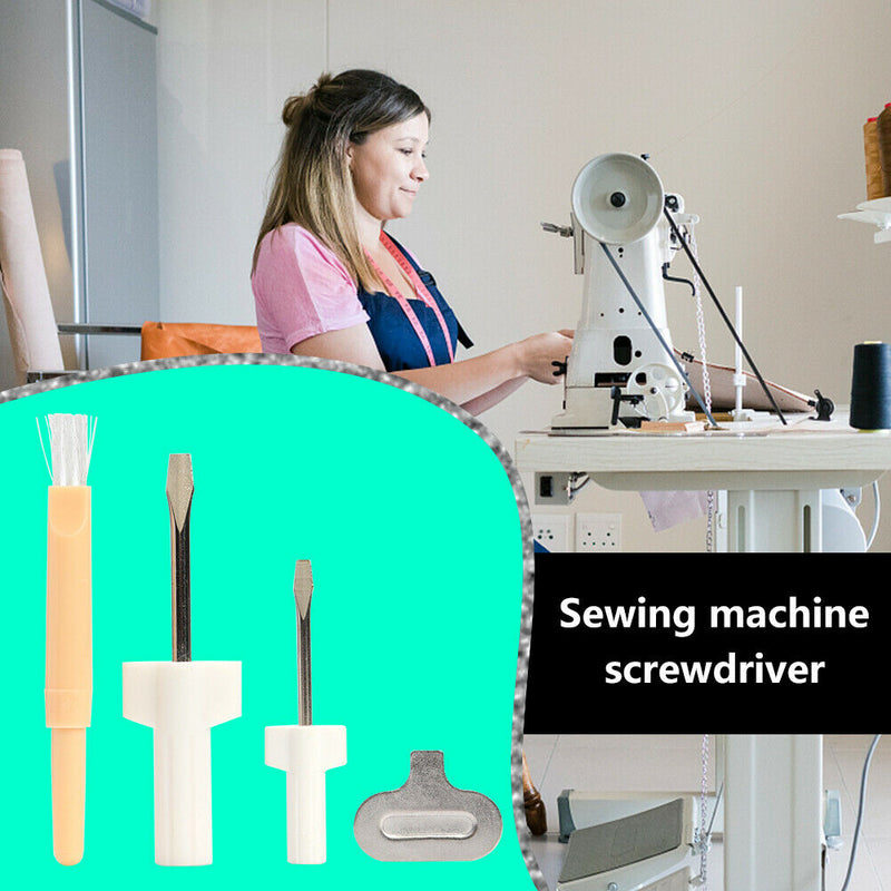 4pcs/set Needle Plate Screwdriver Cleaning Brush Sewing Machine Repair Tool