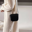 Casual Crocodile Leather Crossbody Bag Women Chain Shoulder Handbag (Black)