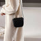 Casual Crocodile Leather Crossbody Bag Women Chain Shoulder Handbag (Black)