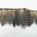 1M Black White Guinea Fowl Feather Fringe Trim for Crafts Costume Sew Millinery