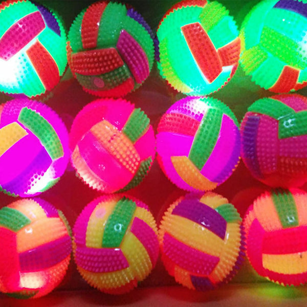 1x Kids Pets Toys LED Light Up Volleyball Flashing Bouncing Hedgehog Ball 6.5cm*