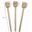 5X 6 inch Wooden Honey Dipper Wooden Stick Spoon Dip Drizzler Server 149mm ORI
