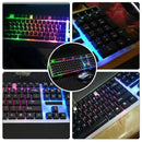 Gaming Keyboard Mouse Set Rainbow LED Wired USB For PC Laptop PS4 Xbox One 360