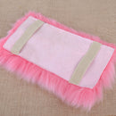 22"x8" Pink Car Sheepskin Center Console Armrest Box Cover Pad Wool Cushion Mat
