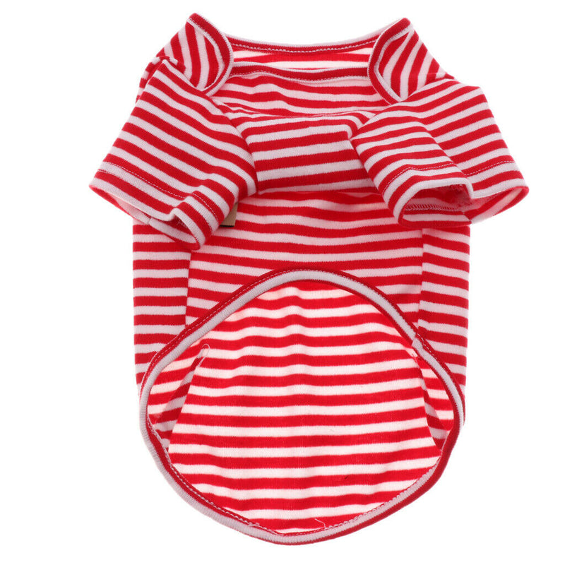 2Pieces Summer Pet Dog T-shirt Puppy Teddy Stripped