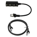 Rj45 Ethernet Extension Adapter Male to 3x Female Splitter & Cat 6 Cable